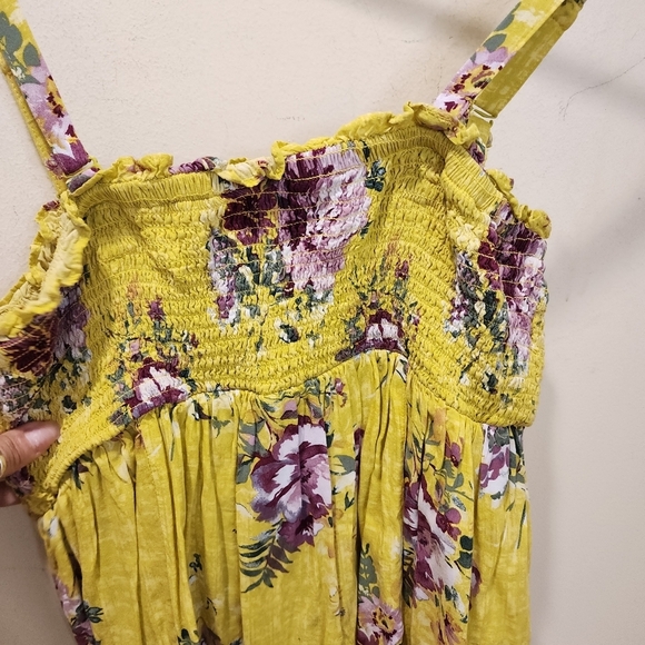 TORRID Plus Size Floral Babydoll Cami Elastic Strappy Top size 1 - Picture 13 of 14